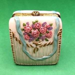 Floral Trinket Box - Pink and Purple Roses